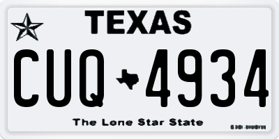 TX license plate CUQ4934