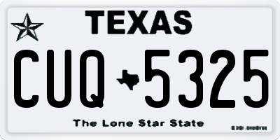 TX license plate CUQ5325
