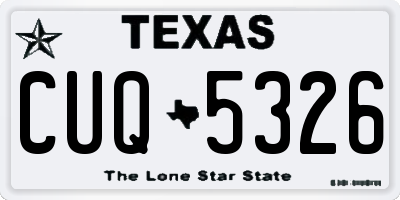 TX license plate CUQ5326