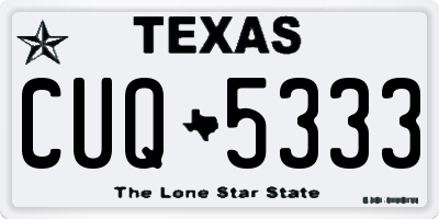 TX license plate CUQ5333