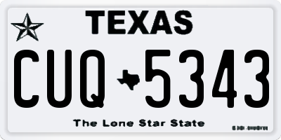 TX license plate CUQ5343