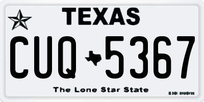 TX license plate CUQ5367