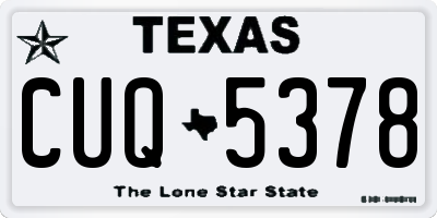 TX license plate CUQ5378