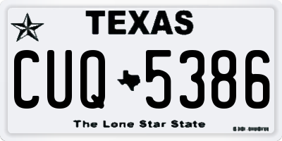TX license plate CUQ5386