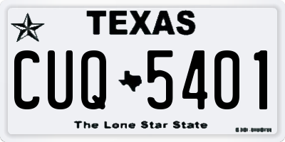 TX license plate CUQ5401