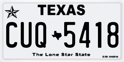 TX license plate CUQ5418