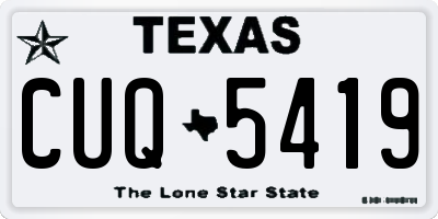 TX license plate CUQ5419