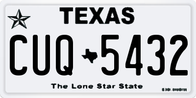 TX license plate CUQ5432