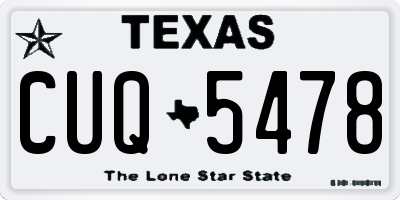 TX license plate CUQ5478
