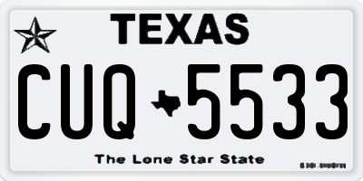 TX license plate CUQ5533
