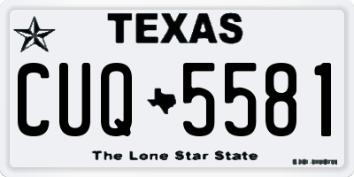 TX license plate CUQ5581