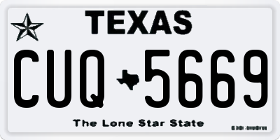 TX license plate CUQ5669