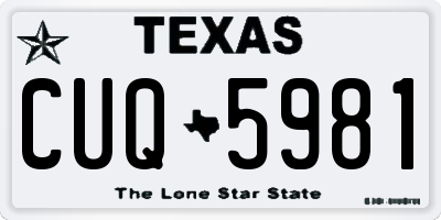 TX license plate CUQ5981
