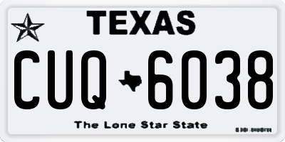TX license plate CUQ6038