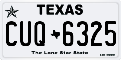 TX license plate CUQ6325