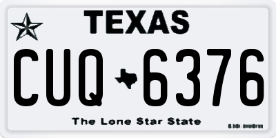 TX license plate CUQ6376