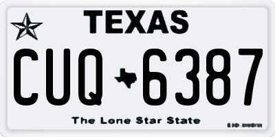 TX license plate CUQ6387