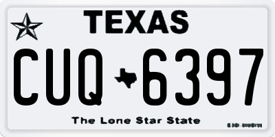 TX license plate CUQ6397