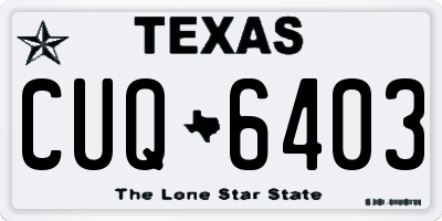 TX license plate CUQ6403