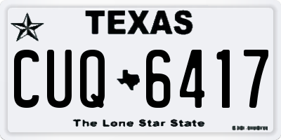 TX license plate CUQ6417
