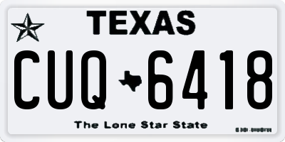 TX license plate CUQ6418