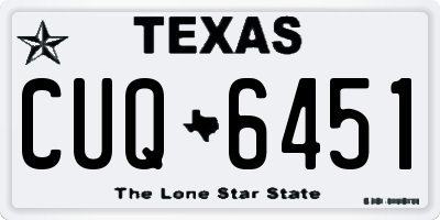 TX license plate CUQ6451