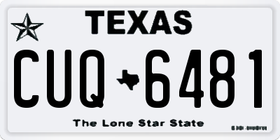 TX license plate CUQ6481