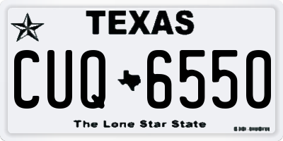 TX license plate CUQ6550