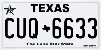 TX license plate CUQ6633