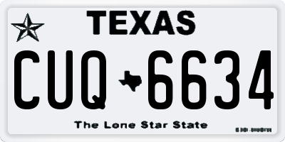TX license plate CUQ6634