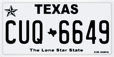 TX license plate CUQ6649