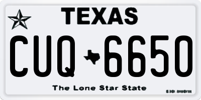 TX license plate CUQ6650
