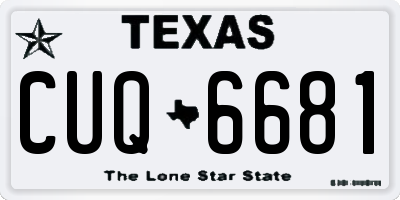 TX license plate CUQ6681