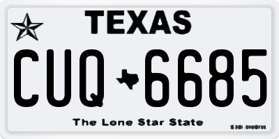 TX license plate CUQ6685