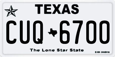 TX license plate CUQ6700