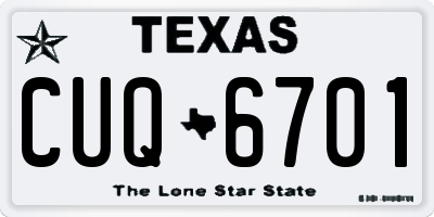 TX license plate CUQ6701