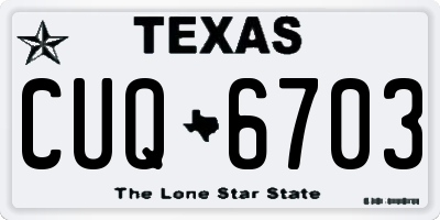 TX license plate CUQ6703