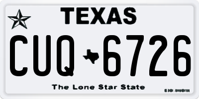TX license plate CUQ6726