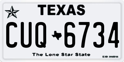 TX license plate CUQ6734