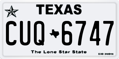 TX license plate CUQ6747