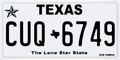 TX license plate CUQ6749