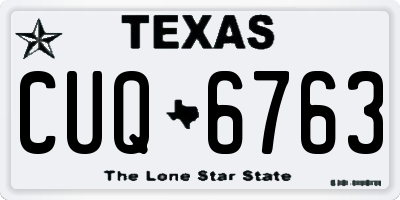 TX license plate CUQ6763