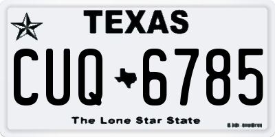 TX license plate CUQ6785