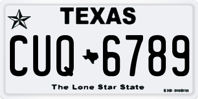 TX license plate CUQ6789