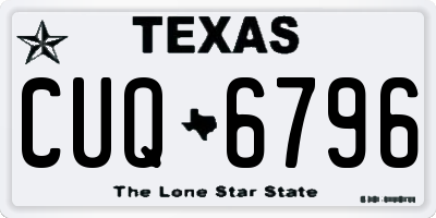 TX license plate CUQ6796