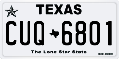 TX license plate CUQ6801