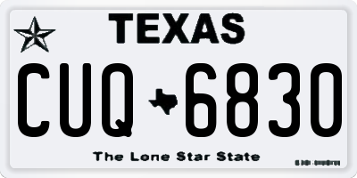 TX license plate CUQ6830