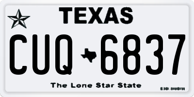 TX license plate CUQ6837