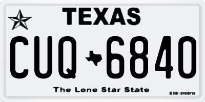 TX license plate CUQ6840