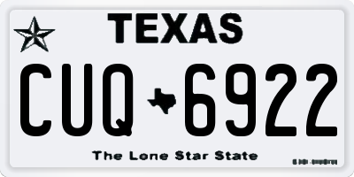 TX license plate CUQ6922